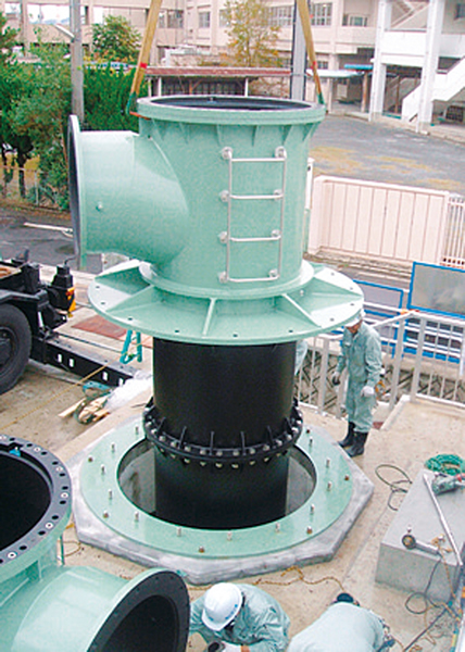 岡山市　コラム型水中ポンプ 据付